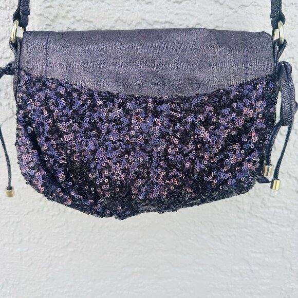 Authentic JUICY COUTURE Mini Traveler Crossbody Bag Sequin Purple (MRSP $65) - Picture 7 of 14